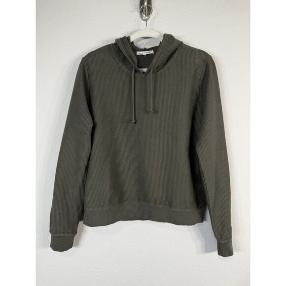 Threads 4 Thought Women’s Green Olive Ribbed Pullover Hoodie Size L Organic - Picture 1 of 9